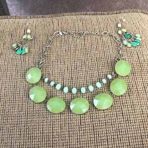 Chic Lime and Silver Necklace Set
